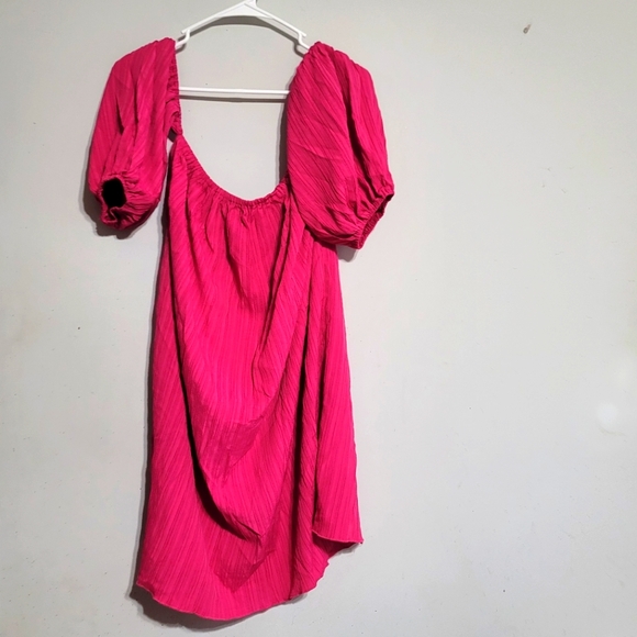 SHEIN Dresses & Skirts - Womens Dress Shein Size Large Sundress Magenta Pink Off Shoulder Hoco Rush Dance